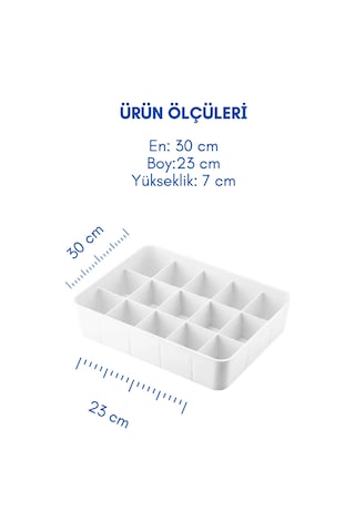Grimorlife 15 Bölmeli Çekmece Içi Düzenleyici Organizer Beyaz Renk Diğer