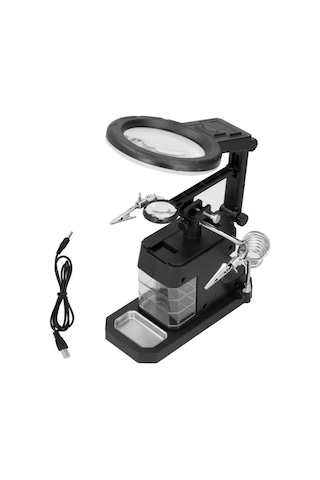 Wellhise Te-803 Masa Üstü Ledli Büyüteç Çok Amaçlı Tutacak