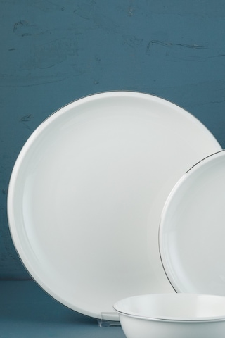 Evaliza Platin Elegant 30 Parça 6 Kişilik Porselen Yemek Takımı Çok Renkli
