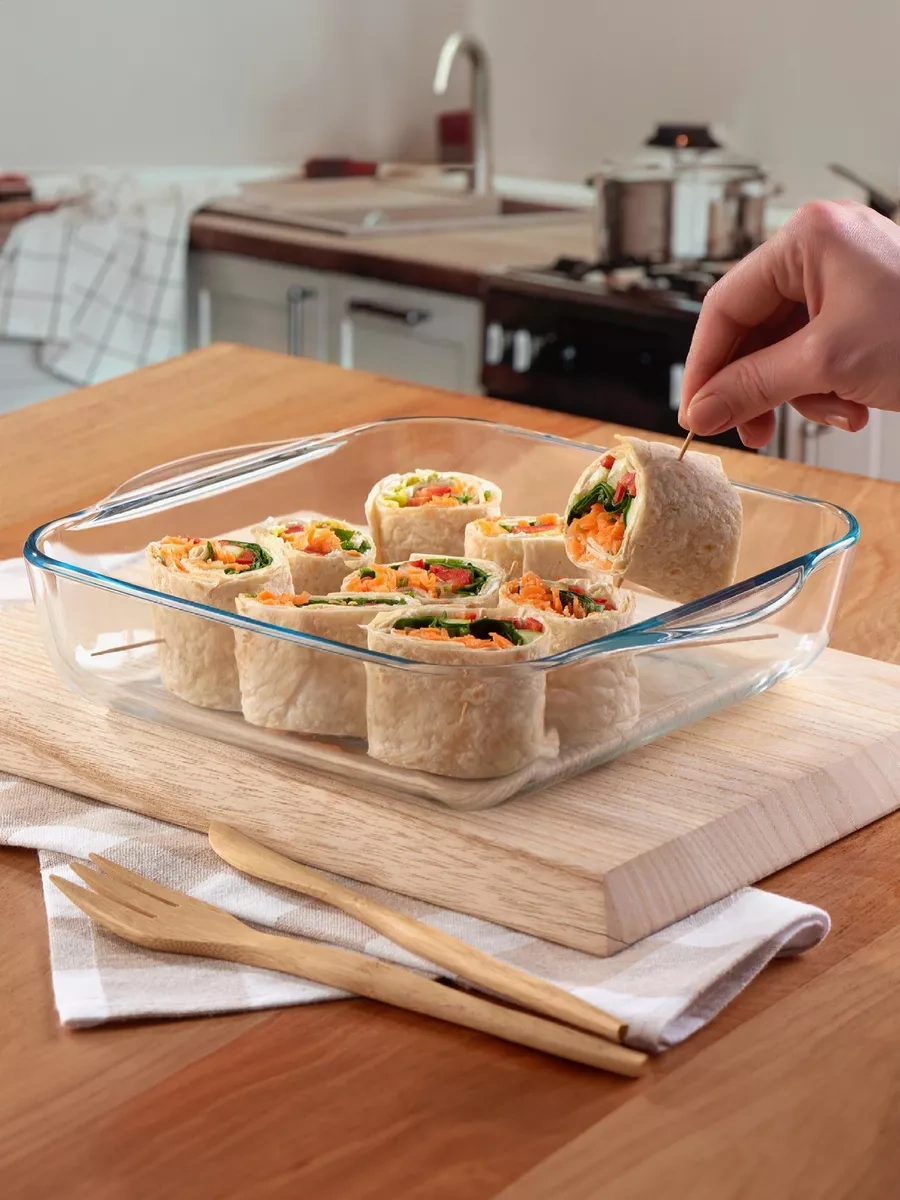 Borcam 3,2 Litre Cam Kare Fırın Kabı 11631628 Beyaz