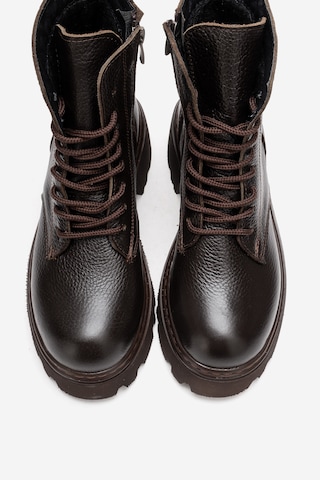 Luvishoes Luvi Shoes Loreta Kahve Hakiki Deri Kadın Postal Bot Kahve