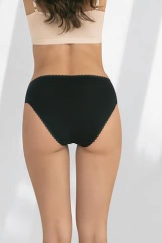 Fabony Kadın Dantelli Bikini Külot Siyah