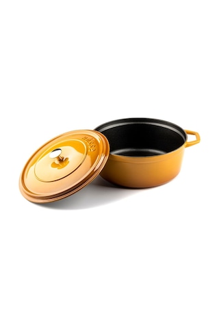 Hosse Demir Döküm 28 Cm Derin Tencere Sarı - Hs Y Dt 28 Sarı