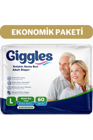 Giggles Yetişkin Bel Bağlamalı Hasta Bezi Large 2 x 30 'Lu