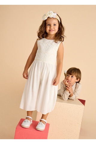 Mayoral 3870 Kız Çocuk Krem Tulum Krem