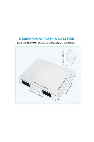 Anjiexun 4'lü A4 Dosya Kutusu, Şeffaf Plastik Belge Saklama Kutusu, Diğer