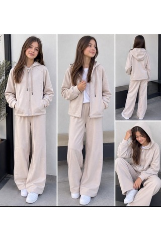 Escabel Kids Kız Eşofman Takım 26kesc5035t Bej Escabel Kids Kız Eşofman Takım 26kesc5035t Bej