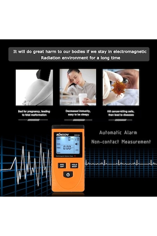 Dijital Lcd Elektromanyetik Radyasyon Dedektörü Metre Dozimetre Test Cihazı Sayaç