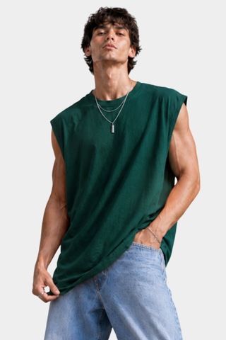 Thiff Erkek Oversize Kolsuz T-shirt Tişört Atlet Çok Renkli
