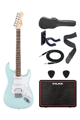 Squier Debut Stratocaster Hss Daphne Blue Elektro Gitar Seti Nu