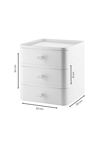 3 Çekmeceli Takı Ve Makyaj Kutusu 20 X 20 X 24 Cm Çok Renkli