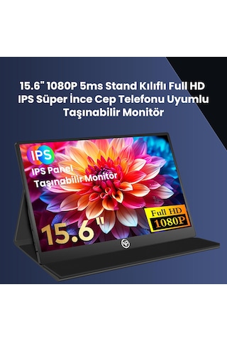 Npo NPM6 15.6" 5 MS 60 Hz Telefon Ve Oyun Konsolu Uyumlu Full HD IPS Taşınabilir Monitör