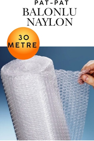 Kalın Balonlu Naylon Patpat Rulo 100 Cm X 30 Mt Çift Katlı Pıtpıt Ambalaj Paketleme Ve Taşıma Koruma Naylonu Ev Taşıma Eşya Paketleme Ve Kargo Koruma Patpat Naylonu Rulosu Kırılacak Eşya Kargo