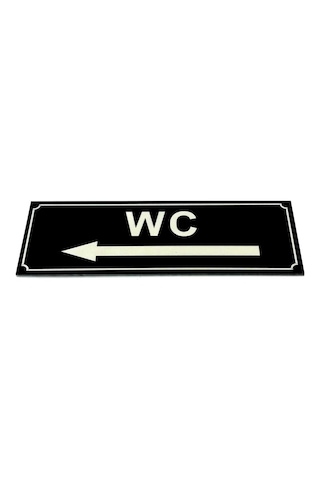 Wc Tuvalet Tabelası Sol Ok Işareti Kapı Levhası 5 Cm X 15 Cm (419092443)