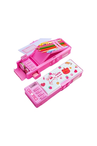 Ww B2302 Çok Fonksiyonlu Şifreli Kilit Kalem Kutusu-pembe