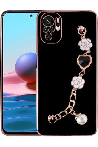 Xiaomi Poco M5s Kılıf El Tutamaçlı Kamera Korumalı Zore Taka Silikon Kapak Siyah
