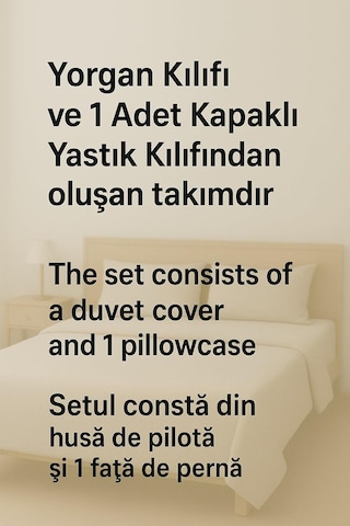 Tek Kişilik Düz Renk Gri Nevresim + 1 Adet Yastık Kılıfı, Crsfnevrsmtek Tek Renk