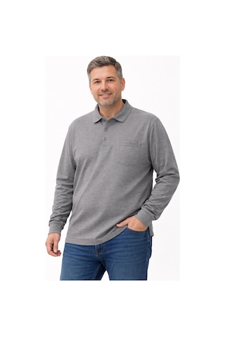 Ercan Büyük Beden Erkek Polo Yaka Uzun Kol Penye Sweatshirt - 7523 Gri