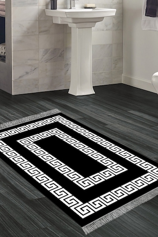 Eko Trend Djt Banyo Paspası Yıkanabilir Kaymaz Taban 650m Modern Siyah