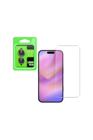 Adige Apple Uyumlu iPhone 17 Lens Koruyucu Gri + Ekran Koruyucu Gri