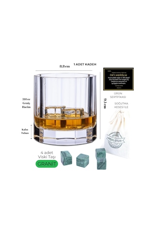 Perlotus 310 Cc Churchill Nude Kristal Viski Bardağı Tek 1 Adet Viski Taşı Hediyeli
