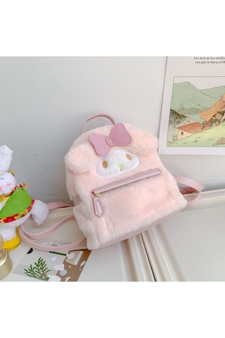 Vkemall Küçük Kızlar İçin Sevimli Kuşaklı Kumaş Çanta - Hafif, Dayanıklı Outdoor Aktivite Sırt Çantası Pembe Tavşan Pembe