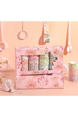 Dikdörtgen Vintage Washi Tape Bant Yapışkanlı Maskeleme Kağıdı Desenli Bant 20'li - Watercolor Notes 1