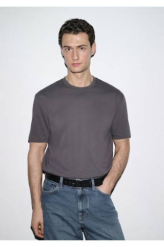 Mavi - Gri Basic Tişört 0612269-70101 Gri