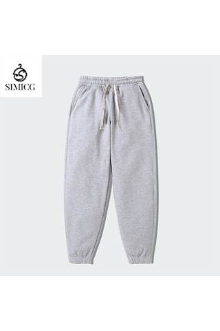 Erkek Düz Renk Spor Pantolon Günlük Pantolon Açık Gri