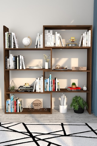 Moonlife Pisagor Kitaplık Ceviz