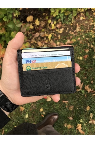 Guard Hakiki Deri Erkek Siyah Kartlık Çok Renkli