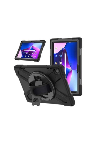 Tab M10 3rd 10.1 Tb-328fu/tb-328xu İle Uyumlu 360 Tam Koruma Sağlayan Fuchsia Defender Tablet Kılıfı Kapaklı Kılıf