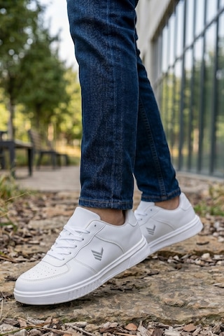 In Step Premium Serisi Beyaz Çizgili Unısex Sneaker Günlük Spor Ayakkabı