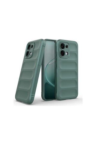 Oppo A6 Pro Kılıf Esnek Tpu Oyuklu Arka Yüzey Tasarımlı Etnik Silikon Kapak Koyu Yeşil