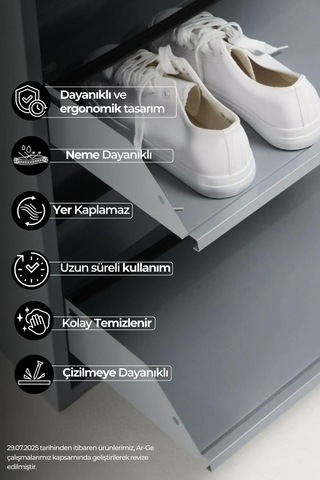 Mobilyapratik 2'li Metal Ayakkabılık Antrasit