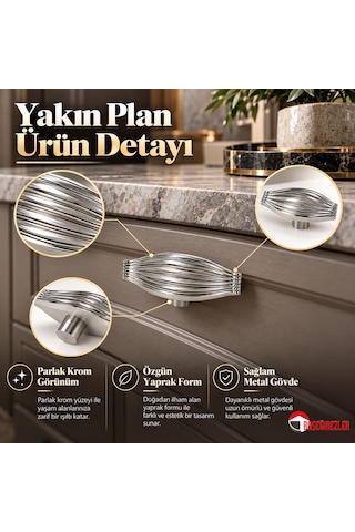 Haskan Taha Düğme Kulp Krom