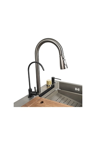 Stilmax Paslanmaz Çelik Akıllı Şelale Eviye Seti 75 x 45 CM 5 Fonksiyonlu
