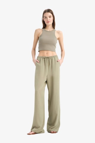 DeFacto Keten Karışımlı Palazzo Pantolon Wide Leg Geniş Bol Paça Üç Cepli Normal Bel Basic Düz Standart Boy C4545AX25SPKH459