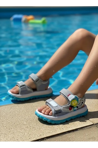 Pepino 2208 Anatomik Erkek Çocuk Işıklı Rahat Sandalet Gri