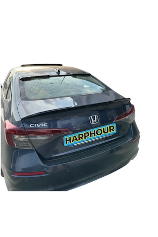 Honda Civic 2022+ Fe1 Bagaj Üstü + Cam Üstü Spoiler 2 Li Set İthal Pianoblack Abs Plastik