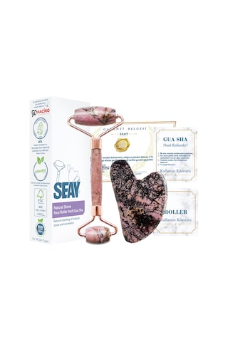 Seay Rodonit Taşı Face Roller Ve Gua Sha Yüz Masaj Aleti