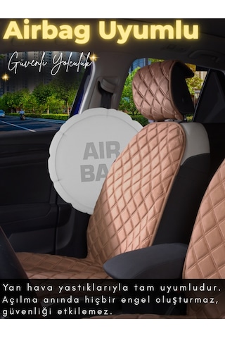 Fiat Fiorino Yumlu 2'li Süet Oto Koltuk Minderi Tam Koruma Hızlı Montaj Su Geçirmez A1 Kahverengi