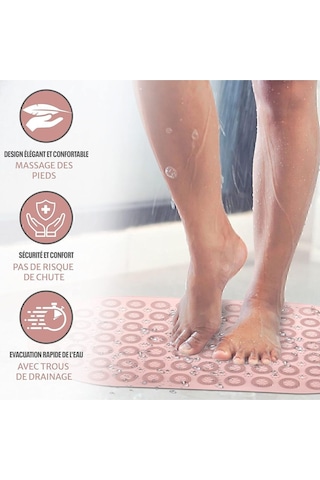 Dln Shop Massage Bath Math Banyo & Duş Kaydırmazı Pembe Renk Masajlı Model Banyo Paspas V-142 Pembe