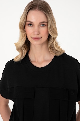 U.S. Polo Assn. Kadın Siyah Bisiklet Yaka Tişört 50300778-VR046