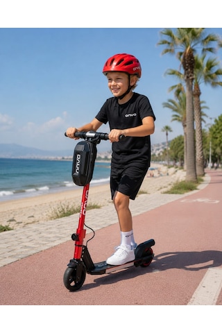 Onvo Kx-01 Kırmızı 150 W Çocuk Elektrikli Scooter Kasklı