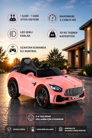 Gtr Sport 12v Akülü Araba Pembe