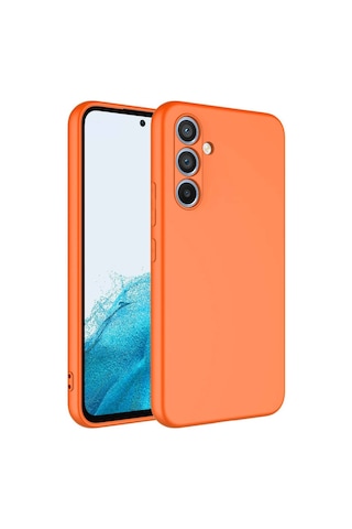 Samsung Uyumlu Galaxy A24 Kılıf İçi Telefonu Çizmeyen Kadife Kaplı Dışı Soft Yapılı Esnek Lansman Kapak Ryc/mara Turuncu