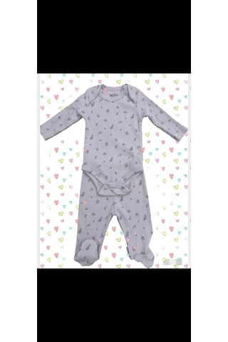 Laura Baby Necix's Kız Bebek 3 Lü Alttan Çıtçıtlı Alt Üst Takım Beyaz - Bej
