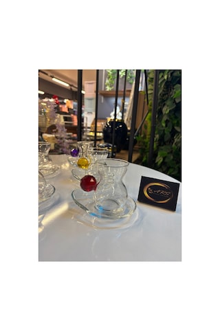 Paşabahçe Renkli Kristal Toplu Dantel Çay Bardağı Ve Badem Çay Tabağı, 6 Kişilik 12 Parça Çay Seti Çok Renkli Paşabahçe Renkli Kristal Toplu Dantel Çay Bardağı Ve Badem Çay Tabağı, 6 Kişilik 12 Parça Çay Seti Çok Renkli
