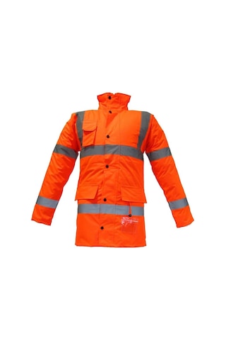 Junıor Jn1012 Waterproof Fosforlu Oxford Parka Turuncu M Beden Sarı